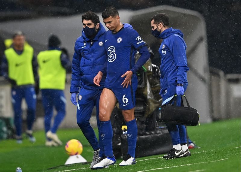 Thiago Silva limped off in Chelsea's 1-0 win over Spurs